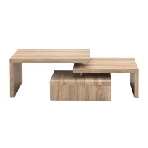 Design Rotating Wooden Coffee Table With 3 Tops In Sanremo Oak