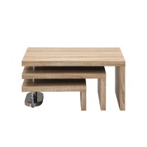 Design Rotating Wooden Coffee Table With 3 Tops In Sanremo Oak