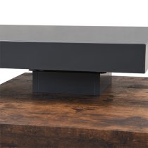 Hugo Rotating Wooden Coffee Table In Grey And Rustic Oak