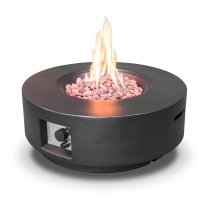 Fairmont Faux Stone Burning Fire Pit With Grilling In Black