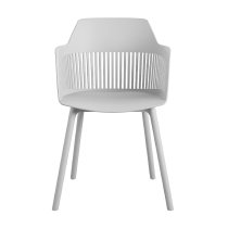 Cabazon Light Grey Resin Bistro Dining Chair In Pair