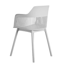 Cabazon Light Grey Resin Bistro Dining Chair In Pair