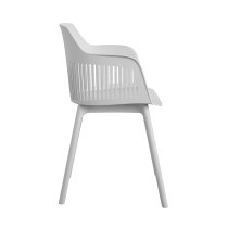 Cabazon Light Grey Resin Bistro Dining Chair In Pair