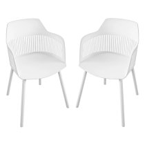 Cabazon White Resin Bistro Dining Chair In Pair