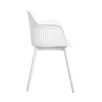 Cabazon White Resin Bistro Dining Chair In Pair