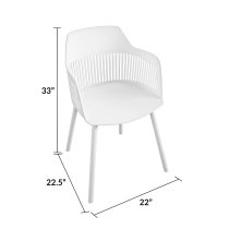 Cabazon White Resin Bistro Dining Chair In Pair