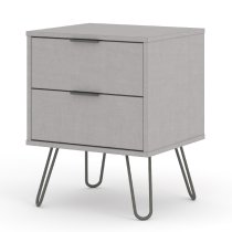 Avoch Wooden Bedside Cabinet With 2 Drawers In Grey