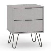 Avoch Wooden Bedside Cabinet With 2 Drawers In Grey