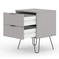 Avoch Wooden Bedside Cabinet With 2 Drawers In Grey