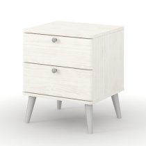 Avoch Wooden Bedside Cabinet With 2 Drawers In White