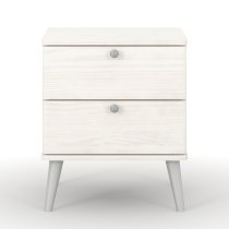 Avoch Wooden Bedside Cabinet With 2 Drawers In White