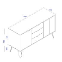 Avoch Wooden Sideboard With 2 Doors 3 Drawers In Pure White