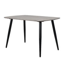 Arta Grey Wooden Dining Table 4 Blue Straight Chairs