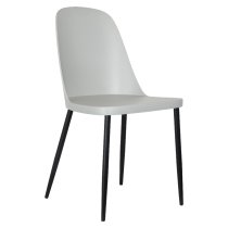 Arta Grey Wooden Dining Table 4 Curve Plastic Grey Chairs