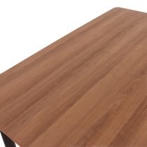 Arta Rectangular Oak Wooden Dining Table 4 Fabric Brown Chairs