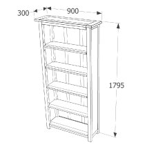 Birtley Wooden Bookcase With 5 Shelves In Dark Brown