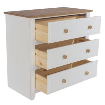 Chatfield Wooden Chest Of 3 Drawers In White And Oak