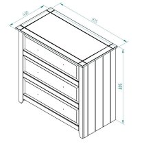 Chatfield Wooden Chest Of 3 Drawers In White And Oak