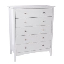 Kamuy Wooden Chest Of 5 Drawers In White