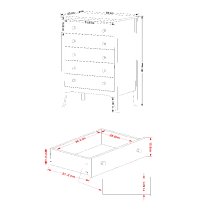 Kamuy Wooden Chest Of 5 Drawers In White