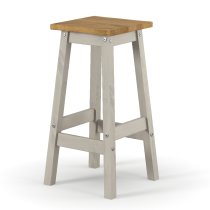 Consett Grey And Oak Wooden Bar Stools In Pair