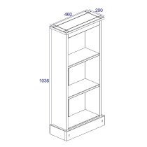 Consett Wooden Bookcase With 3 Shelves In Oak