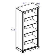 Consett Wooden Wide Bookcase With 5 Shelves In Oak