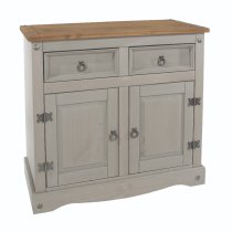 Consett Wooden Sideboard With 2 Doors 2 Drawers In Grey And Oak