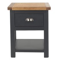 Delavan Wooden Bedside Cabinet With 1 Drawer In Oak And Black