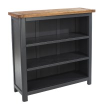 Delavan Wooden Bookcase With 3 Shelves In Oak And Black