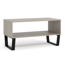 Tilston Wooden Coffee Table With Undershelf In White And Black