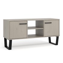 Tilston Wooden TV Stand With 2 Doors In White And Black