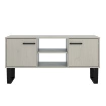 Tilston Wooden TV Stand With 2 Doors In White And Black