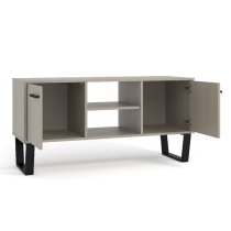 Tilston Wooden TV Stand With 2 Doors In White And Black