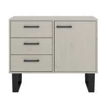 Tilston Wooden Sideboard With 1 Door 3 Drawers In White And Black