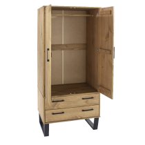 Tilston Wooden Wardrobe With 2 Doors 2 Drawers In Oak And Black