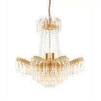 Anthony 9 Light Glass Shade Pendant Light In Gold