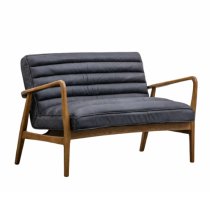 Budapest Fabric 2 Seater Sofa In Antique Ebony