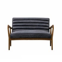 Budapest Fabric 2 Seater Sofa In Antique Ebony