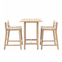 Abingdon Wooden 3 Piece Garden Bar Set In Natural