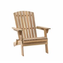 Abilene Wooden Lounge Chair with Footstool In Natural