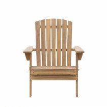 Abilene Wooden Lounge Chair with Footstool In Natural