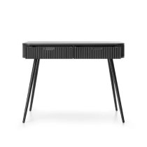 Zebulon Wooden Laptop Desk With 2 Drawers In Black