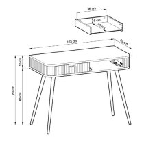 Zebulon Wooden Laptop Desk With 2 Drawers In Black