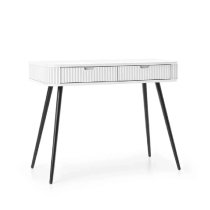 Zebulon Wooden Laptop Desk With 2 Drawers In White