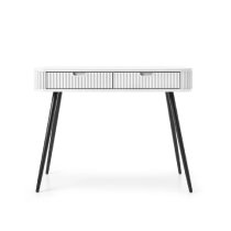 Zebulon Wooden Laptop Desk With 2 Drawers In White