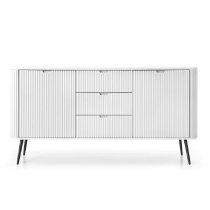 Zebulon Wooden Sideboard With 2 Doors And 3 Drawers In White