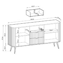 Zebulon Wooden Sideboard With 2 Doors And 3 Drawers In White