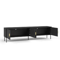 Marshfield Wooden TV Stand With 4 Doors In Graphite