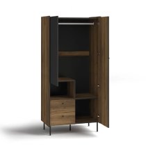 Palisade Wooden Wardrobe With 2 Doors In Oak Walnut